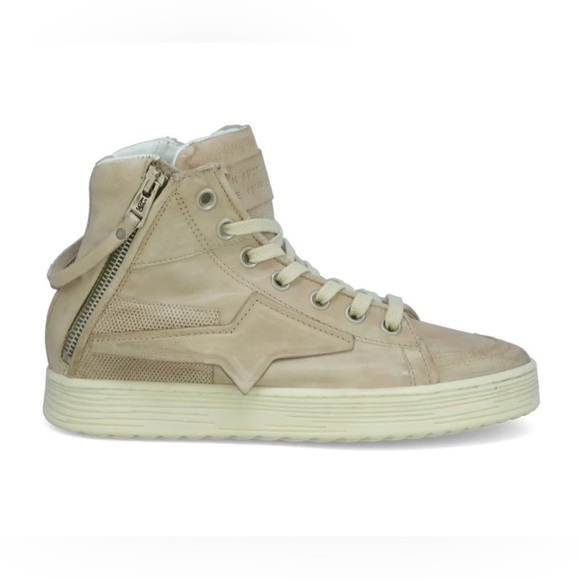 A.S.98 Adler Women's Platform Leather Sneaker in color 'bone' 1" heel w zipper - Picture 1 of 10
